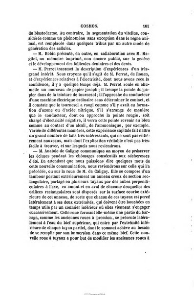 Le cosmos revue encyclopedique hebdomadaire des progres des sciences et de leurs applications aux arts et a l'industrie