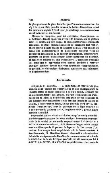 Le cosmos revue encyclopedique hebdomadaire des progres des sciences et de leurs applications aux arts et a l'industrie