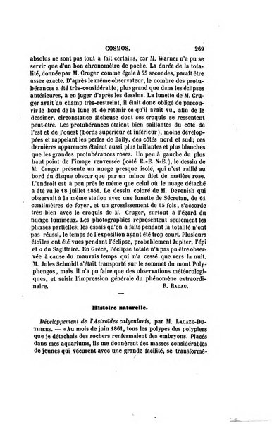 Le cosmos revue encyclopedique hebdomadaire des progres des sciences et de leurs applications aux arts et a l'industrie