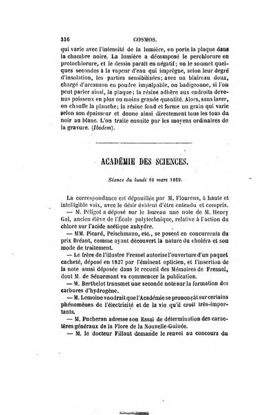 Le cosmos revue encyclopedique hebdomadaire des progres des sciences et de leurs applications aux arts et a l'industrie