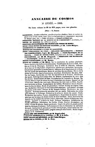 Le cosmos revue encyclopedique hebdomadaire des progres des sciences et de leurs applications aux arts et a l'industrie