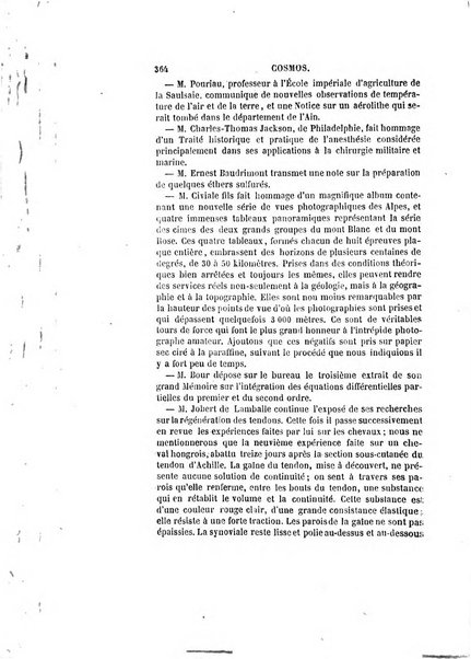 Le cosmos revue encyclopedique hebdomadaire des progres des sciences et de leurs applications aux arts et a l'industrie