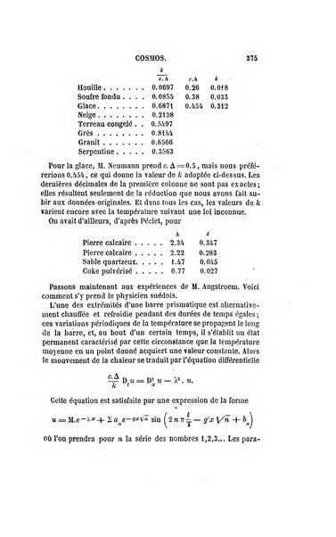 Le cosmos revue encyclopedique hebdomadaire des progres des sciences et de leurs applications aux arts et a l'industrie