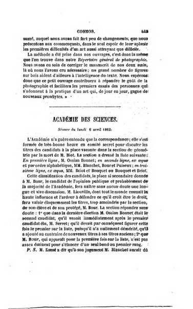 Le cosmos revue encyclopedique hebdomadaire des progres des sciences et de leurs applications aux arts et a l'industrie