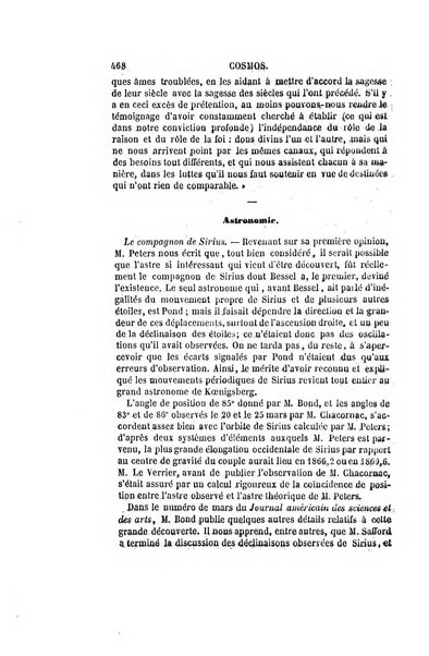 Le cosmos revue encyclopedique hebdomadaire des progres des sciences et de leurs applications aux arts et a l'industrie