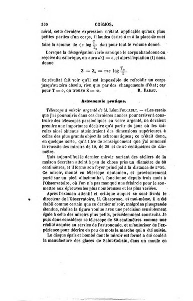 Le cosmos revue encyclopedique hebdomadaire des progres des sciences et de leurs applications aux arts et a l'industrie