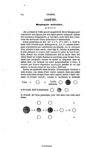 Le cosmos revue encyclopedique hebdomadaire des progres des sciences et de leurs applications aux arts et a l'industrie