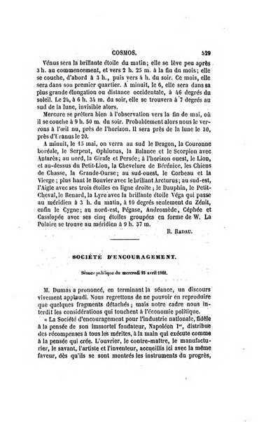 Le cosmos revue encyclopedique hebdomadaire des progres des sciences et de leurs applications aux arts et a l'industrie