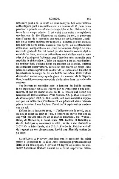 Le cosmos revue encyclopedique hebdomadaire des progres des sciences et de leurs applications aux arts et a l'industrie