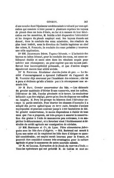 Le cosmos revue encyclopedique hebdomadaire des progres des sciences et de leurs applications aux arts et a l'industrie