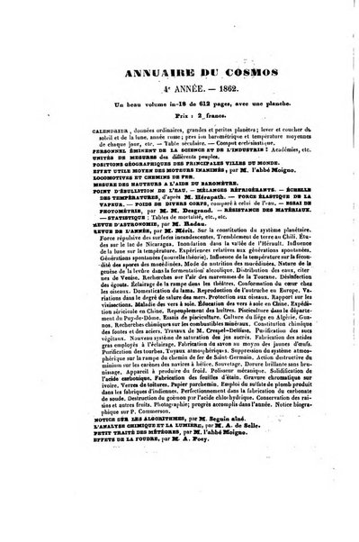 Le cosmos revue encyclopedique hebdomadaire des progres des sciences et de leurs applications aux arts et a l'industrie