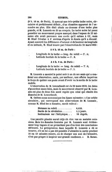 Le cosmos revue encyclopedique hebdomadaire des progres des sciences et de leurs applications aux arts et a l'industrie