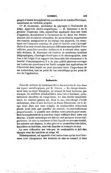 Le cosmos revue encyclopedique hebdomadaire des progres des sciences et de leurs applications aux arts et a l'industrie