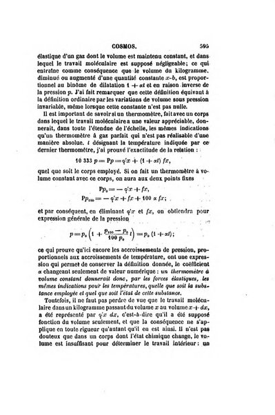 Le cosmos revue encyclopedique hebdomadaire des progres des sciences et de leurs applications aux arts et a l'industrie