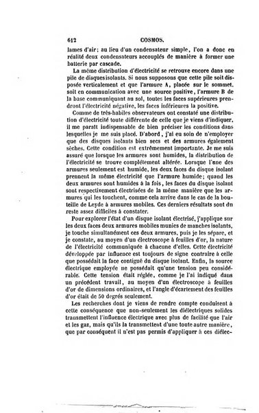 Le cosmos revue encyclopedique hebdomadaire des progres des sciences et de leurs applications aux arts et a l'industrie