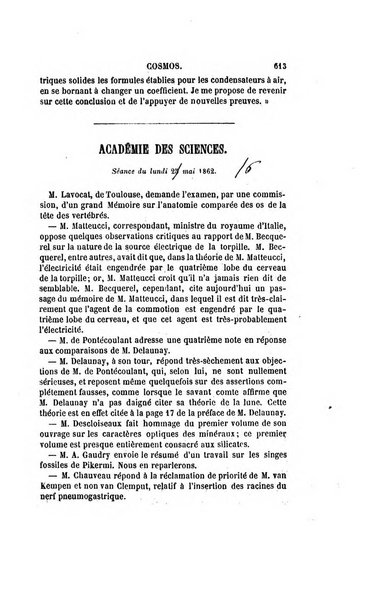 Le cosmos revue encyclopedique hebdomadaire des progres des sciences et de leurs applications aux arts et a l'industrie