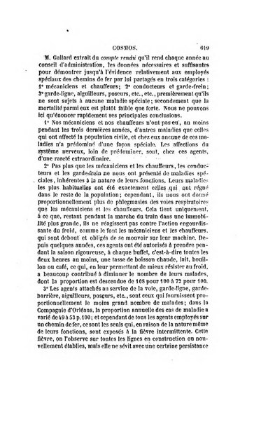 Le cosmos revue encyclopedique hebdomadaire des progres des sciences et de leurs applications aux arts et a l'industrie