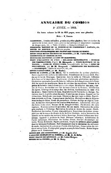 Le cosmos revue encyclopedique hebdomadaire des progres des sciences et de leurs applications aux arts et a l'industrie