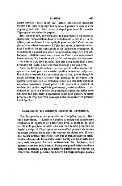 Le cosmos revue encyclopedique hebdomadaire des progres des sciences et de leurs applications aux arts et a l'industrie