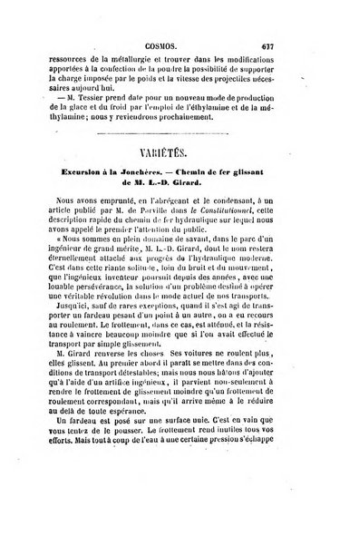 Le cosmos revue encyclopedique hebdomadaire des progres des sciences et de leurs applications aux arts et a l'industrie