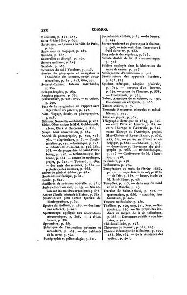 Le cosmos revue encyclopedique hebdomadaire des progres des sciences et de leurs applications aux arts et a l'industrie