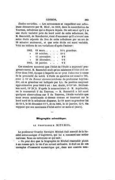 Le cosmos revue encyclopedique hebdomadaire des progres des sciences et de leurs applications aux arts et a l'industrie