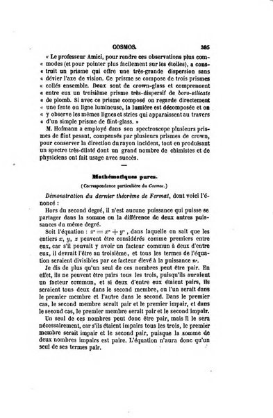 Le cosmos revue encyclopedique hebdomadaire des progres des sciences et de leurs applications aux arts et a l'industrie