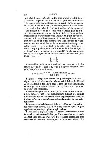 Le cosmos revue encyclopedique hebdomadaire des progres des sciences et de leurs applications aux arts et a l'industrie