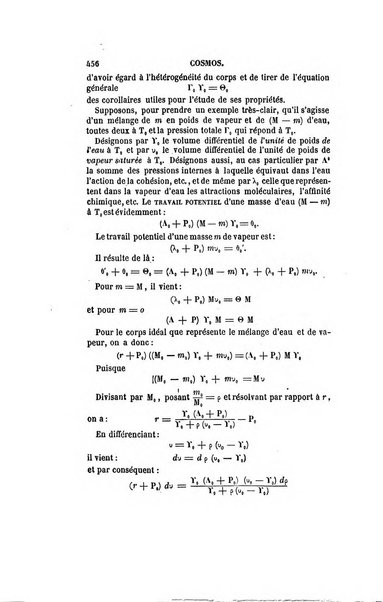 Le cosmos revue encyclopedique hebdomadaire des progres des sciences et de leurs applications aux arts et a l'industrie