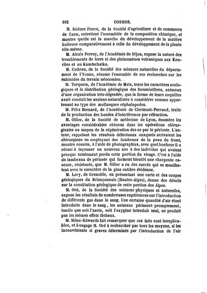 Le cosmos revue encyclopedique hebdomadaire des progres des sciences et de leurs applications aux arts et a l'industrie