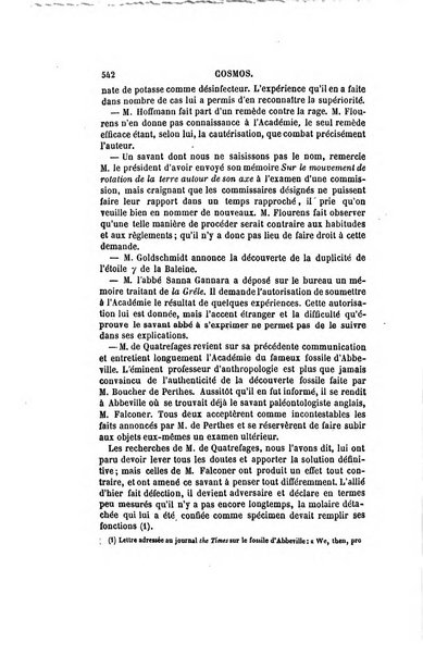 Le cosmos revue encyclopedique hebdomadaire des progres des sciences et de leurs applications aux arts et a l'industrie