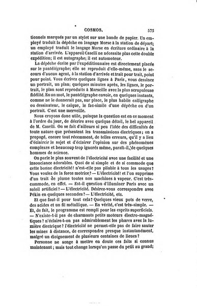 Le cosmos revue encyclopedique hebdomadaire des progres des sciences et de leurs applications aux arts et a l'industrie