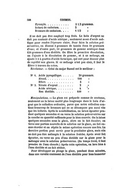 Le cosmos revue encyclopedique hebdomadaire des progres des sciences et de leurs applications aux arts et a l'industrie