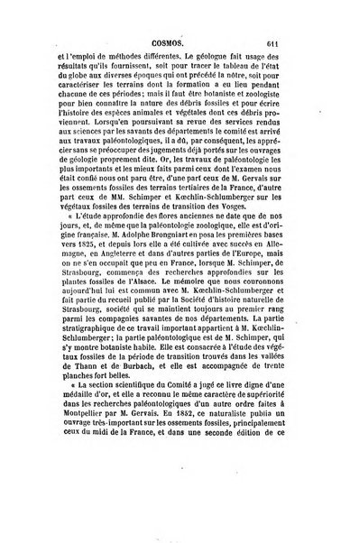 Le cosmos revue encyclopedique hebdomadaire des progres des sciences et de leurs applications aux arts et a l'industrie