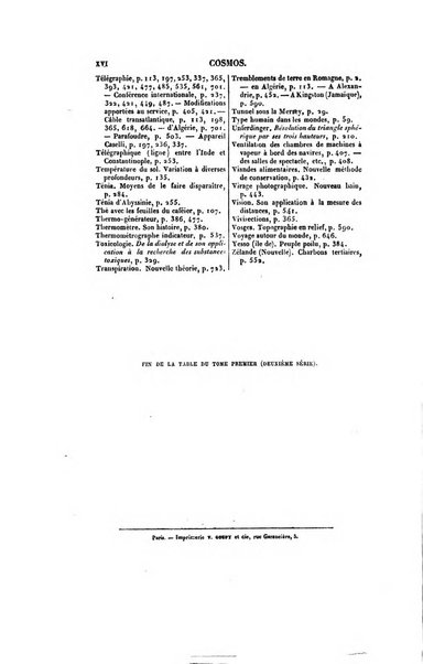 Le cosmos revue encyclopedique hebdomadaire des progres des sciences et de leurs applications aux arts et a l'industrie