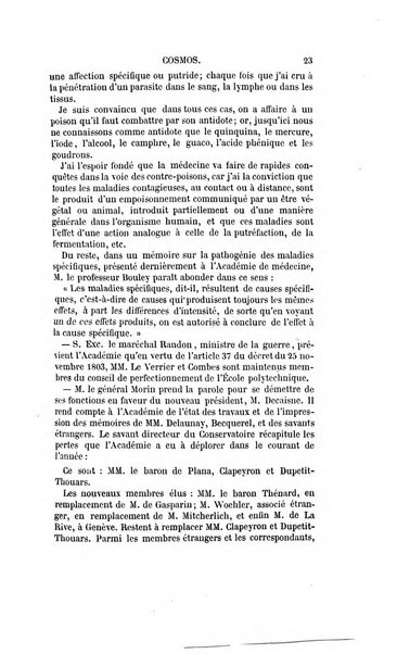 Le cosmos revue encyclopedique hebdomadaire des progres des sciences et de leurs applications aux arts et a l'industrie