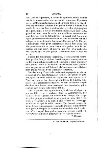 Le cosmos revue encyclopedique hebdomadaire des progres des sciences et de leurs applications aux arts et a l'industrie