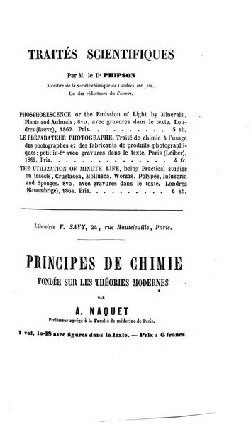 Le cosmos revue encyclopedique hebdomadaire des progres des sciences et de leurs applications aux arts et a l'industrie