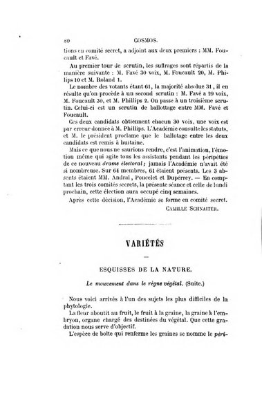 Le cosmos revue encyclopedique hebdomadaire des progres des sciences et de leurs applications aux arts et a l'industrie