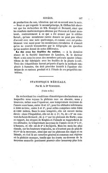 Le cosmos revue encyclopedique hebdomadaire des progres des sciences et de leurs applications aux arts et a l'industrie