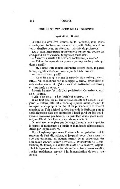 Le cosmos revue encyclopedique hebdomadaire des progres des sciences et de leurs applications aux arts et a l'industrie