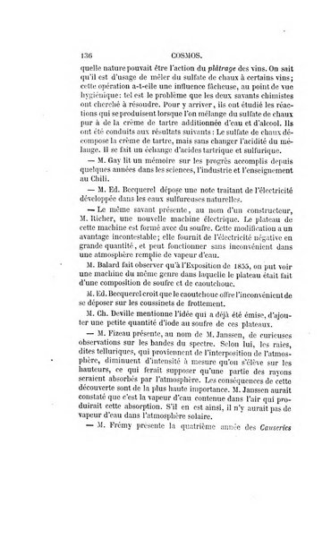 Le cosmos revue encyclopedique hebdomadaire des progres des sciences et de leurs applications aux arts et a l'industrie