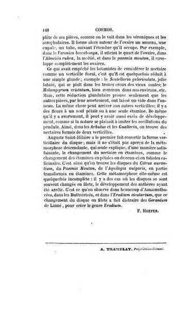 Le cosmos revue encyclopedique hebdomadaire des progres des sciences et de leurs applications aux arts et a l'industrie