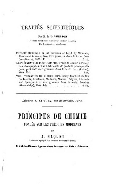 Le cosmos revue encyclopedique hebdomadaire des progres des sciences et de leurs applications aux arts et a l'industrie