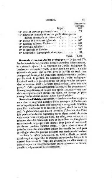 Le cosmos revue encyclopedique hebdomadaire des progres des sciences et de leurs applications aux arts et a l'industrie