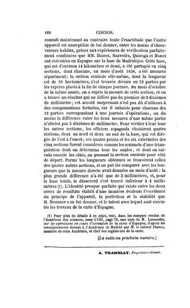 Le cosmos revue encyclopedique hebdomadaire des progres des sciences et de leurs applications aux arts et a l'industrie