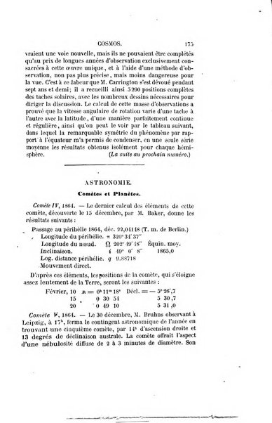 Le cosmos revue encyclopedique hebdomadaire des progres des sciences et de leurs applications aux arts et a l'industrie