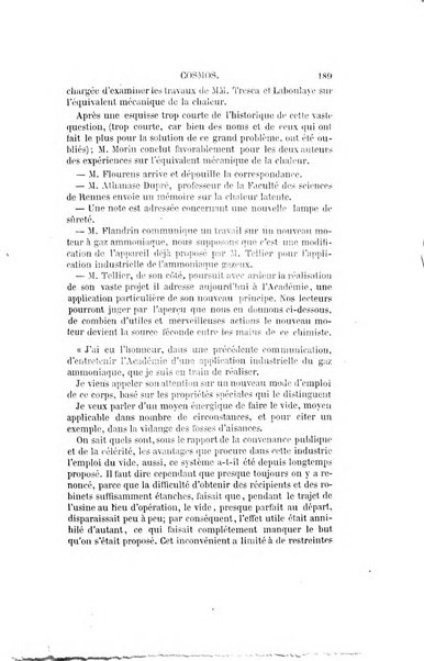 Le cosmos revue encyclopedique hebdomadaire des progres des sciences et de leurs applications aux arts et a l'industrie