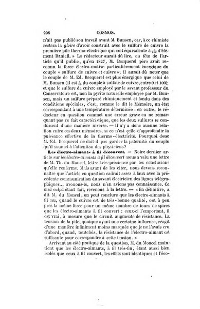 Le cosmos revue encyclopedique hebdomadaire des progres des sciences et de leurs applications aux arts et a l'industrie