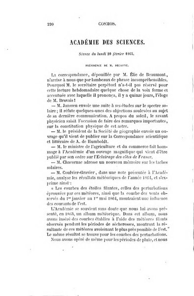 Le cosmos revue encyclopedique hebdomadaire des progres des sciences et de leurs applications aux arts et a l'industrie